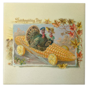  kalkoenen in de Corn Cob-auto Tegeltje