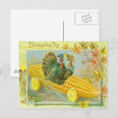 Kalkoenen in een graanwagen briefkaart (Voorkant / Achterkant)