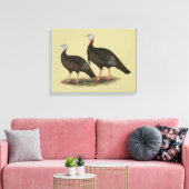 Kalkoenen in het oostelijke wilde haar canvas afdruk (Insitu (Woonkamer))
