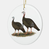 Kalkoenen in het oostelijke wilde haar keramisch ornament (Links)
