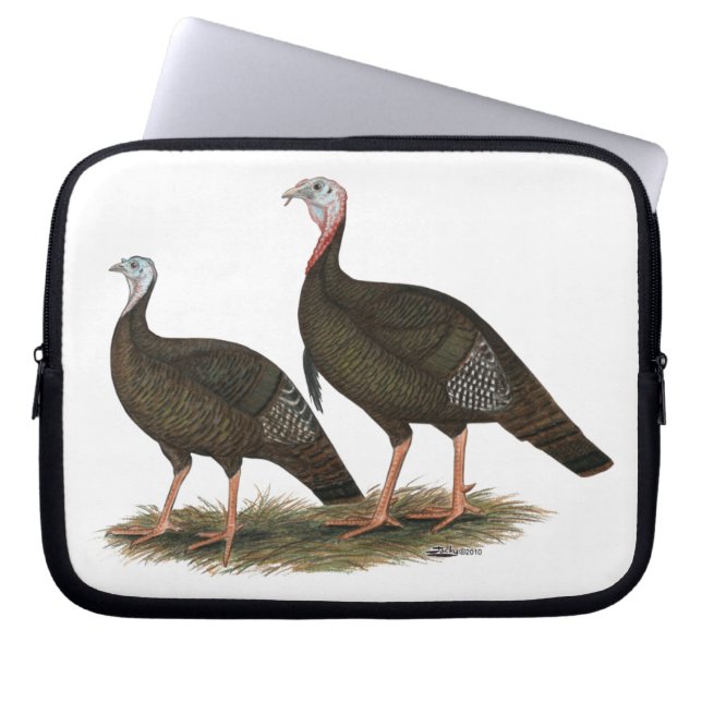 Kalkoenen in het oostelijke wilde haar laptop sleeve (Voorkant)