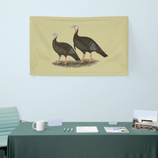 Kalkoenen in het oostelijke wilde haar spandoek (Beurs)