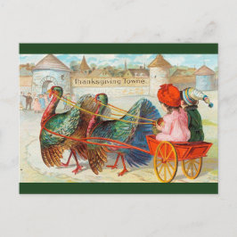  kalkoenen in Thanksgiving Towne Briefkaart
