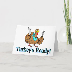 Kalkoenen Klaar Thanksgiving Feestdagen Kaart