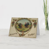 Kalkoenen met Thanksgiving Groet Kaart (Voorkant)