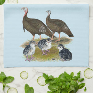 Kalkoenen Oosterse Wilde Familie Theedoek