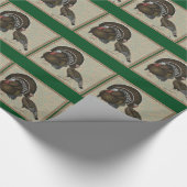 Kalkoenen Standaard Bronze Portret Cadeaupapier (Hoek)