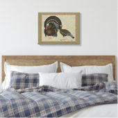 Kalkoenen Standaard Bronze Portret Canvas Afdruk (Insitu (Slaapkamer))