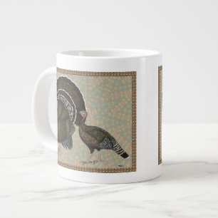 Kalkoenen Standaard Bronze Portret Grote Koffiekop
