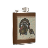 Kalkoenen Standaard Bronze Portret Heupfles (Rechts)