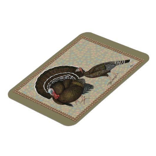 Kalkoenen Standaard Bronze Portret Magneet (Linkerzijde)