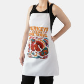 Kalkoenen tegen tijdreizen - Grappige retro Turkij Schort (Insitu)