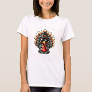 Kalkoenen Trotting Team Grappige Thanksgiving Hard T-shirt