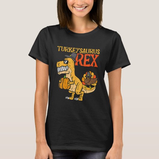 Kalkoenen Turkeysaurus Rex Dab Kalkoen Dino Peuter T-shirt (Voorkant)
