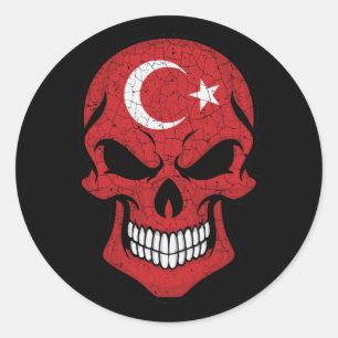 Kalkoenen van de schedelvlag ronde sticker