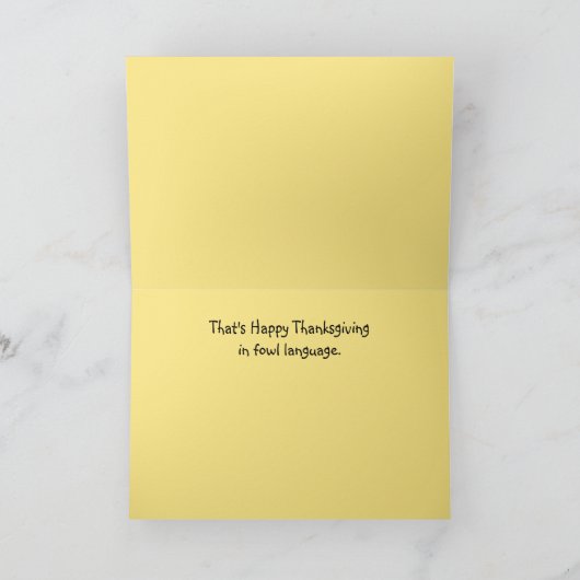 Kalkoenen van de Thanksgiving van de Taal van de Feestdagen Kaart (Binnen)