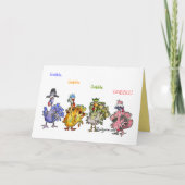 Kalkoenen van de Thanksgiving van de Taal van de Feestdagen Kaart (Voorkant)