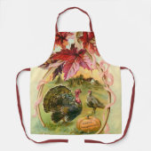  kalkoenen, vorkbeen en herfstbladeren schort (Voorkant)