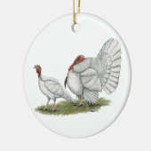 Kalkoenen Witte Hollands Keramisch Ornament (Links)