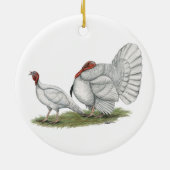 Kalkoenen Witte Hollands Keramisch Ornament (Achterkant)