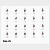 Kalkoenen zijn cool, pointillisme aangepaste stick ronde sticker (Vel)
