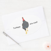 Kalkoenen zijn cool, pointillisme Ovale Stickers (Envelop)