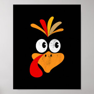 Kalkoenengezicht Familie Thanksgiving-shirts voor Poster