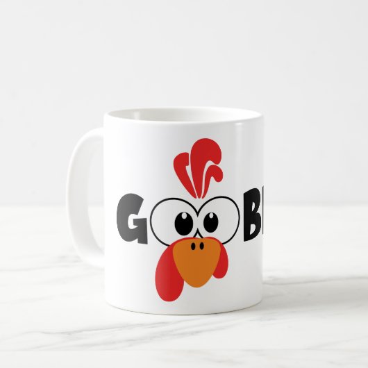 Kalkoenengezicht Gobble Koffiemok (Voorkant links)