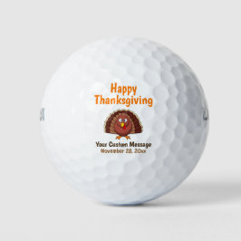 Kalkoenfamilie Dankdag Herfst Herfstviering Golfballen