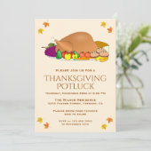 kalkoenfeest | Thanksgiving Potluck Invitation Kaart (Staand voorkant)