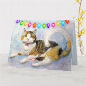 KALKOENKATTEN (SCHILDPAD) KERSTKAART KAART (Gele Bloem)