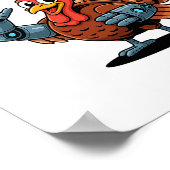 Kalkoenmodus Geactiveerd Funny Thanksgiving Robot  Poster (Hoek)