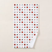 Kalkoenrode, zwarte, grijze en witte stippen bad handdoek (Handdoek)