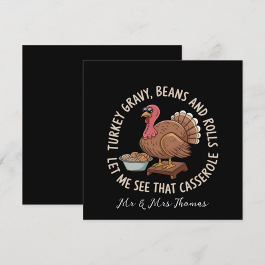Kalkoensaus Bonen en Broodjes Casserole  Kaart (Voorkant / Achterkant)