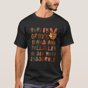 Kalkoensaus bonen en broodjes thanksgiving t-shirt