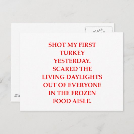 kalkoenscheut briefkaart (Voorkant / Achterkant)