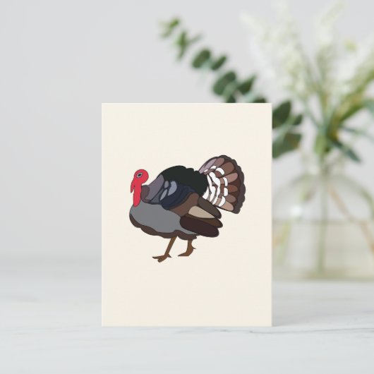 kalkoenvogel briefkaart (Staand voorkant)