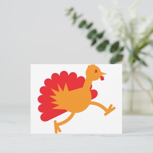 Kalkoenvogel op de vlucht! briefkaart (Staand voorkant)