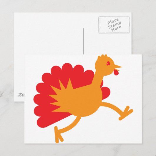 Kalkoenvogel op de vlucht! briefkaart (Voorkant / Achterkant)