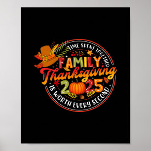 Kalkoon Dankbaar Herfst Autumn Familie Thanksgivin Poster