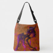 Kalksteen Abstract in appelen en verbrand Sinaasap Crossbody Tas (Voorkant)