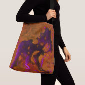 Kalksteen Abstract in appelen en verbrand Sinaasap Crossbody Tas (Dichtbij)