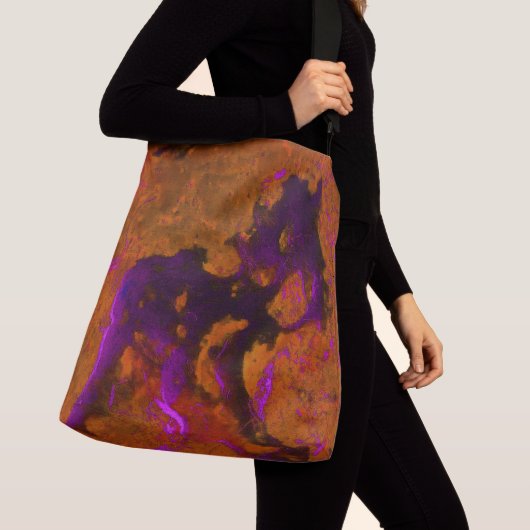 Kalksteen Abstract in appelen en verbrand Sinaasap Crossbody Tas (Dichtbij)