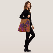 Kalksteen Abstract in appelen en verbrand Sinaasap Crossbody Tas (Op model)