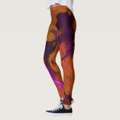 Kalksteen Abstract in appelen en verbrand Sinaasap Leggings (Links)