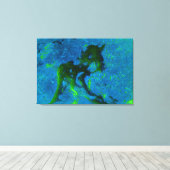 Kalksteen Abstract in de Groenen en Aqua Blues Canvas Afdruk (Insitu (Houten vloer))