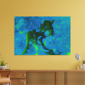 Kalksteen Abstract in de Groenen en Aqua Blues Canvas Afdruk (Insitu (Woonkamer))