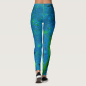 Kalksteen Abstract in de Groenen en Aqua Blues Leggings (Achterkant)