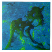 Kalksteen Abstract in de Groenen en Aqua Blues Tegeltje (Voorkant)