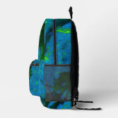 Kalksteen Abstract in Greens en Aqua Blues Bag Bedrukte Rugzak (Rechts)